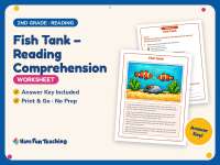 Fish Tank – Reading Comprehension Worksheet – 2nd Grade Practice preview