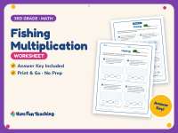 Fishing Multiplication Worksheet – 3rd Grade Word Problems Practice preview