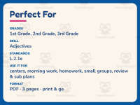 Five Senses Examples Worksheet – 2nd Grade Adjectives Practice preview 6