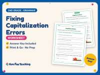 Fixing Capitalization Errors Worksheet – 2nd Grade Common nouns preview