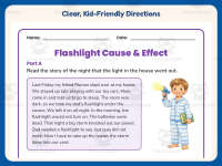 Flashlight Cause and Effect Worksheet – 2nd Grade Reading Practice preview 4
