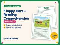 Floppy Ears – Reading Comprehension Worksheet – 1st Grade Practice preview