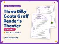Fluency Worksheet: Three Billy Goats Gruff – 3rd Grade Practice preview