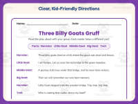 Fluency Worksheet: Three Billy Goats Gruff – 3rd Grade Practice preview 4