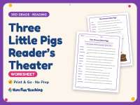 Fluency Worksheet: Three Little Pigs Reader’s Theater – 3rd Grade preview