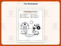 Following Directions Coloring Worksheet – Kindergarten Social Studies preview 2