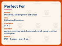 Following Directions Coloring Worksheet – Kindergarten Social Studies preview 6
