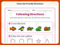 Following Directions Tasks Worksheet – Kindergarten Social Studies preview 4
