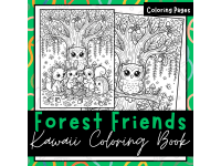Forest Friends Coloring Book: Cute Kawaii Woodland Animals for Kids preview