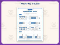 Fractions Eighth Ninth Tenth Worksheet – 3rd Grade Math Practice preview 3