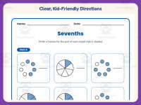 Fractions Seventh Worksheet – 3rd Grade Math Practice + Answer Key preview 4