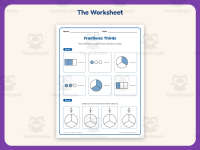 Fractions Thirds Worksheet – 3rd Grade Math Practice + Answer Key preview 2
