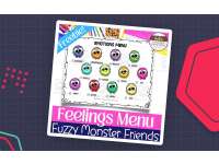 Free Fuzzy Monsters Emotions Menu-- Feelings Chart preview