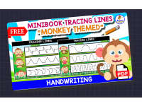 FREE MINIBOOK TRACING LINES | Monkey Themed preview