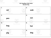 FREE Mixed CVC Picture Task Cards | Short Vowel Spelling Practice preview 7