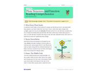 Free Reading Passage: Plant Structure, Function, and Survival PDF preview