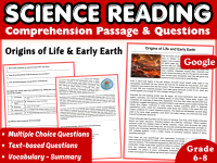Free Science Reading Comprehension: Origins of Life (Docs) preview