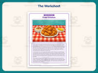 Fried Chicken – Reading Comprehension Worksheet – 4th Grade Practice preview 2