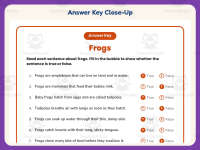 Frogs True or False Worksheet – 3rd Grade Animals Practice preview 7