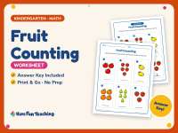 Fruit Counting Worksheet – Kindergarten Math Practice + Answer Key preview