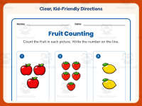 Fruit Counting Worksheet – Kindergarten Math Practice + Answer Key preview 4