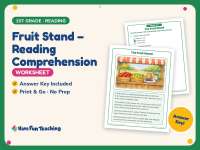 Fruit Stand – Reading Comprehension Worksheet – 1st Grade Practice preview