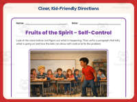 Fruits of the Spirit – Self-Control Writing Worksheet – 5th Grade preview 4