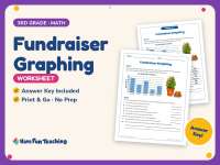 Fundraiser Graphing Worksheet – 3rd Grade Math Practice + Answer Key preview