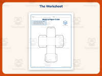 Geometry Worksheet: Paper Cube Template – Kindergarten Shapes Practice preview 2