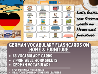German Picture Vocabulary Flashcards - Home & Furniture preview