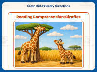 Giraffes Reading Comprehension Worksheet – 2nd Grade Animals Practice preview 4