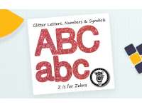 Glitter Letters, Numbers & Symbols - Red Glitter preview