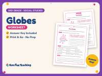 Globes Worksheet – 3rd Grade Maps Practice + Answer Key preview
