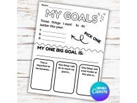 Goal setting sheet for students, Smart Goals, Goal Planner preview