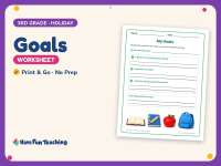 Goals Worksheet – 3rd Grade Back to School Practice preview