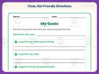 Goals Worksheet – 3rd Grade Back to School Practice preview 4