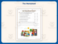Good Citizenship Worksheet – 2nd Grade Character Education & Community preview 2
