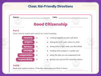 Good Citizenship Worksheet – People Examples – 3rd Grade Community preview 4