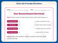 Government Services Examples Worksheet – 2nd Grade Community Practice preview 4