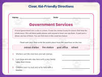 Government Services Worksheet – Local Establishments – 3rd Grade preview 4