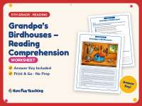 Grandpa’s Birdhouses – Reading Comprehension Worksheet – 5th Grade preview