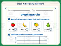 Graphing Fruits Worksheet – 1st-3rd Grade Addition & Food Practice preview 4