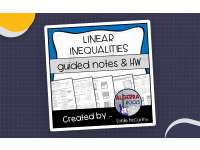 Graphing Linear Inequalities — Guided Notes & Homework resource preview on a decorative background.