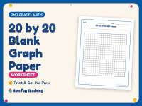 Graphing Worksheet: 20 by 20 Blank Graph Paper – 2nd Grade Math preview