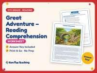 Great Adventure – Reading Comprehension Worksheet – 5th Grade Practice preview