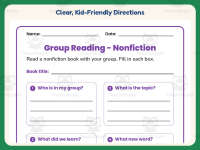 Group Reading Non-Fiction Worksheet – 1st Grade Reading Response preview 4