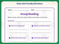 Group Reading Worksheet – 1st Grade Reading Response & Social Skills preview 4