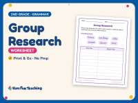Group Research Worksheet – 2nd Grade Reading Response & Social Skills preview