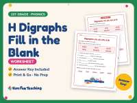 H Digraphs Fill in the Blank Worksheet – 1st Grade Consonants Practice preview