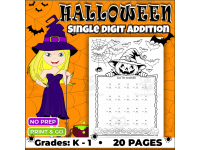 Halloween Addition Worksheets – Single-Digit Math Activities for Kids preview